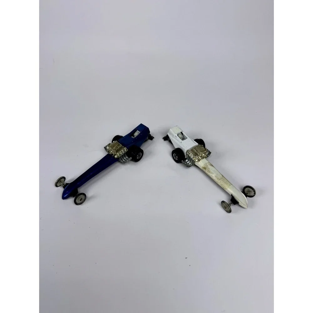 Hot Wheels Fuel Dragster 1970 Vintage Redline Era Blue White Pair Mattel USA‎